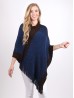 Speckled Striped Poncho W/Fringes